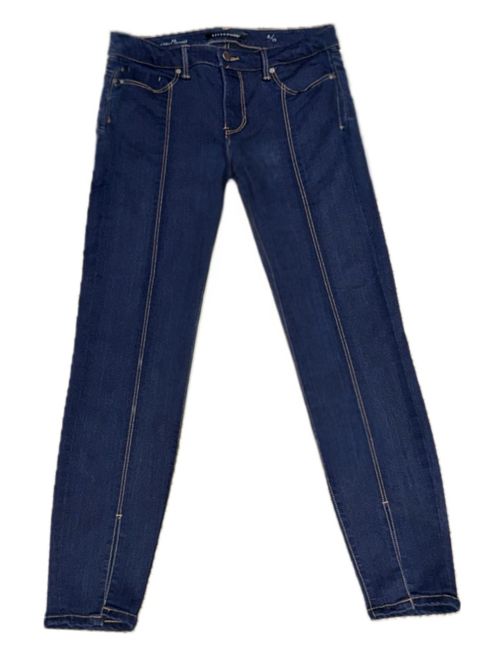 👖 LIVERPOOL Skinny Ankle Stretch Jeans Dark Wash Front Seam Detail Women's 8/29